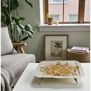 Vintage 70's Sunflower TV Tray